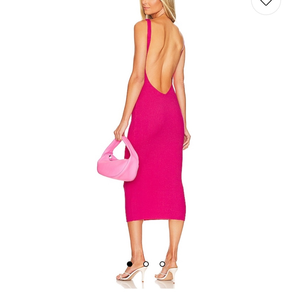 Backless Pink Midi Dress